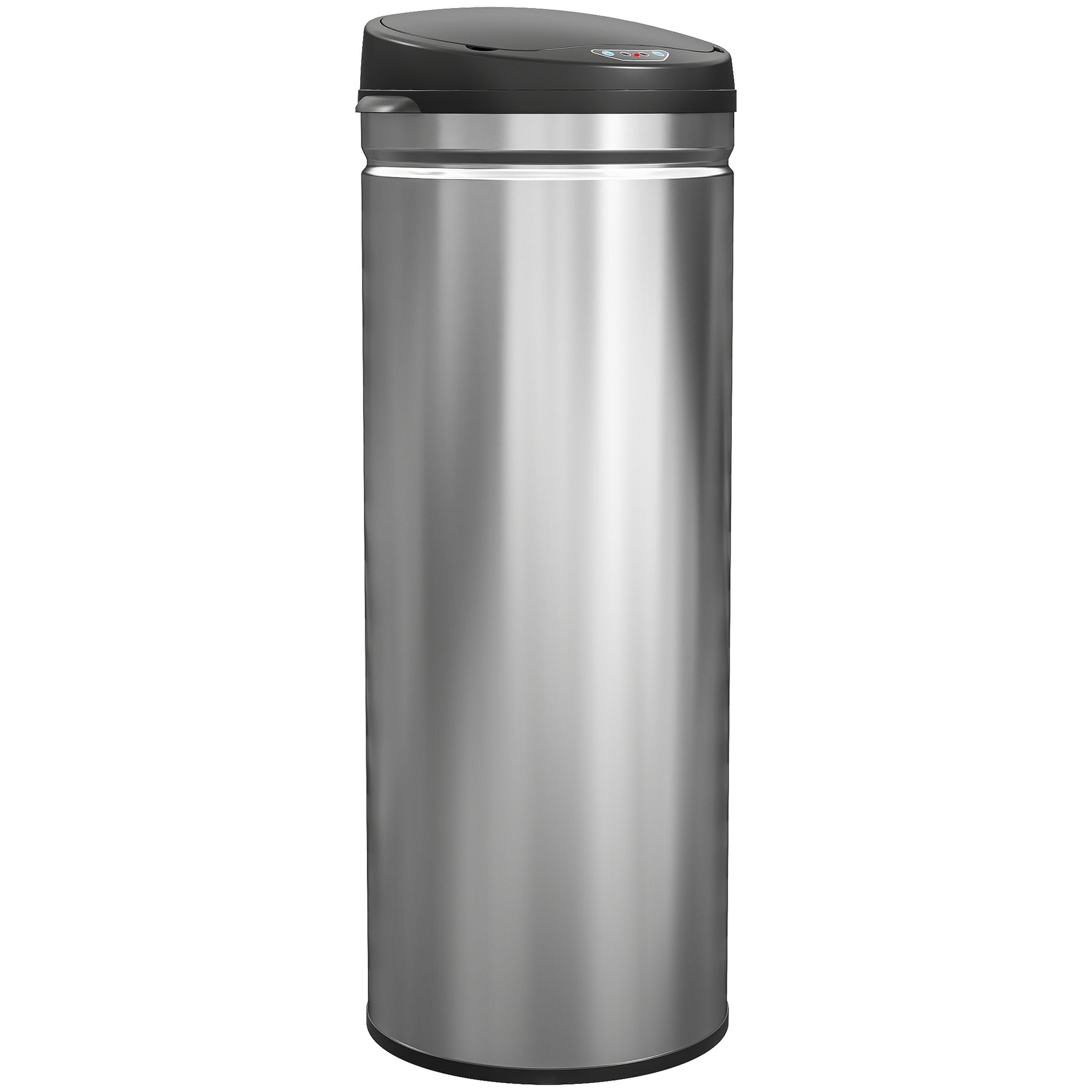 Poubelle cuisine automatique 50L acier inoxydable, poubelle à couvercle à fermeture en douceur, 30,5x30,5x85cm, argent