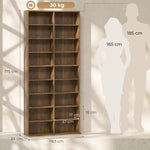 Rangements pour CD et DVD 18 compartiments capacité max. 640 CD/360 DVD 430 Blu-ray 78,5 x 24 x 175 cm noyer foncé