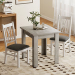 Tavolo da pranzo rettangolare allungabile per 4-6 persone, tavolo da cucina 70-140 cm, feltrini, grigio