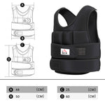 Gilet Lesté Réglable Veste Lestée 20 Kg Max. Poids Amovibles Entrainement Musculation Exercice Boxe Oxford Noir