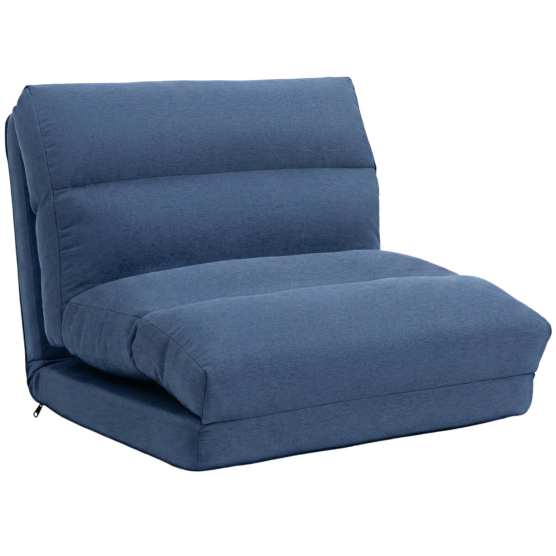 Fauteuil de sol canapé paresseux fauteuil convertible en lit inclinable 90° à 180° tissu - 70 x 72 x 56 cm - bleu foncé