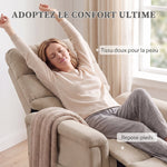 Fauteuil Releveur Électrique, Fauteuil Relax Électrique en Velours avec Dossier Inclinable, Télécommande, Marron
