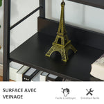 Étagère bibliothèque de Rangement Style Industriel incliné 5 Niveaux 70L x 35l x 150H cm Noir