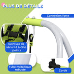 2-in-1 baby swing set with 5-point safety harness for indoor and outdoor use, green