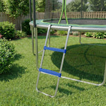 Échelle de Trampoline 2 Marches Larges avec Crochet Universel, Cadre en Acier Galvanisé, Charge 150 kg, 97x32x7 cm, Bleu
