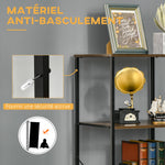 Meuble de rangement avec étagères et 3 tiroirs en tissu pliables amovibles, style industriel, dim. 44L x 40l x 155H cm