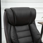 Fauteuil de bureau massant  fauteuil bureau ergonomique grand confort hauteur réglable fonction dossier à bascule revêtement synthétique noir