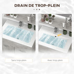 Ensemble de Meubles de Salle de Bain 4 Pièces, Mural, avec Miroir, Meuble sous Vasque, Lavabo et Armoire Haute, gris
