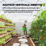 Serre Tunnel de Jardin 12m² Film PO Anti-goutte Acier Galvanisé 25mm Structure Renforcée 2 Portes Battantes Transparent