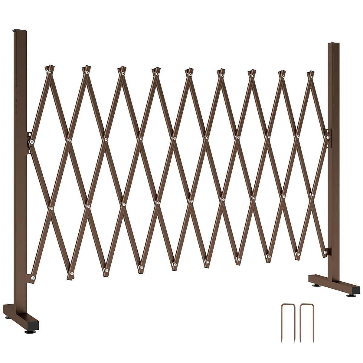 Barrière Extensible rétractable barrière de sécurité 250L x 31l x 104H cm alu métal Chocolat