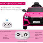 Voiture électrique enfants sous licence Audi RS Q8, véhicule électrique avec télécommande, USB, Bluetooth, rose
