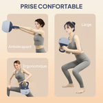Kettlebell 10 kg – Kollaboration .fr x FFHandball – Hantel mit rutschfestem Griff, grau und blau