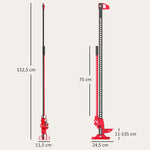 Cric farm jack tout-terrain ATV 4x4, cric pour voiture véhicule charge max. 3000 kg, hauteur de levage 11-135 cm, rouge