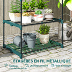 Étagère à fleurs en acier 4 niveaux intérieur et extérieur support de plantes pour jardin balcon salon 67x49x105cm vert