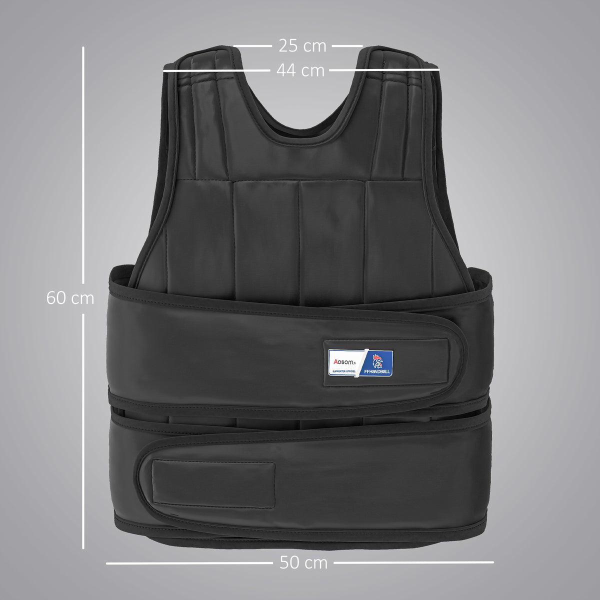 Gilet zavorrato regolabile - .fr x FFHandball - giubbotto zavorrato 20 kg max. pesi rimovibili allenamento potenziamento muscolare esercizio