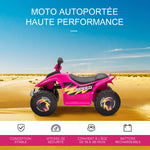 Quad électrique pour enfants 18-36 mois véhicule à batterie 6V avec marche avant et arrière 72 x 40 x 45,5 cm rose