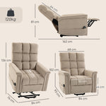 Fauteuil Releveur Électrique, Fauteuil Relax Électrique en Velours avec Dossier Inclinable, Télécommande, Marron