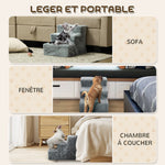 Escalier pour chien à 3 marches escalier pour chat échelle antidérapante pour animaux 46 x 35 x 35 cm gris clair