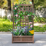 Jardinière avec Treillis - bac à Fleurs - jardinière sur Pied - 64L x 28l x 120H cm Inserts d'irrigation