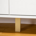 Commode 6 tiroirs meuble de rangement 5 pieds biseautés en bois  120 x 40 x 76 cm blanc