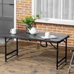 Table de jardin rectangulaire pliable camping pour 4 personnes hauteur réglable 118 x 60 x 74 cm