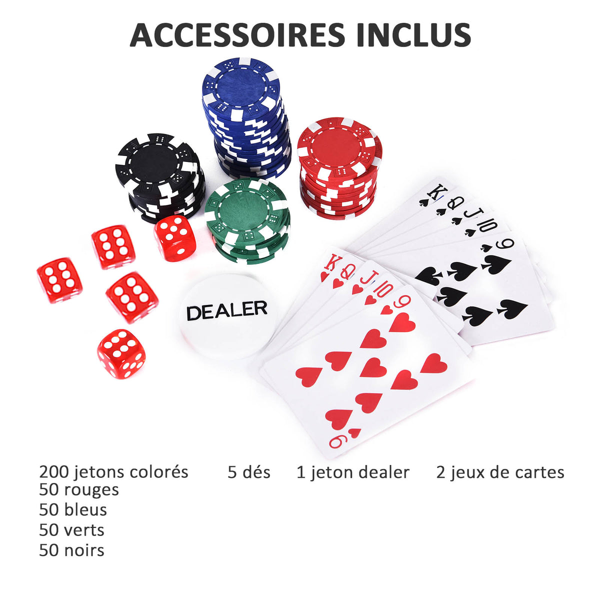 Mallette de Poker Coffret de Poker Complet avec 200 jetons 2 Jeux de Cartes + 2 clés Aluminium
