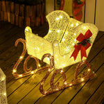 Renne et traîneau lumineux de Noël avec 170 LED blanc chaud, décoration de Noël pour intérieur et extérieur, 50x29x42cm