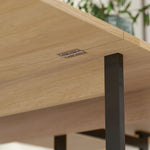 Table à manger pliante sur roulettes 4 personnes avec compartiments ouverts, pour petits espaces, salle à manger, chêne
