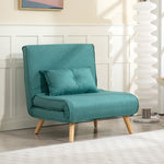 Besaulki bihurgarri bakarrekoa, 3-in-1 klik-klak sofa-ohea, 5 posiziotako bizkarralde erregulagarriarekin, burko barne, berdea