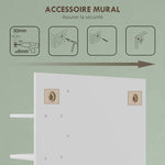 Miroir mural de salle de bain avec 3 étagères latérales 1 étagère inférieure en bambou 45 x 15 x 58,5 cm blanc