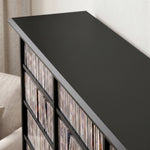 Opbergmeubel voor 1032 cd's / 594 dvd's, multimediarek, 24 vakken en 18 verstelbare legplanken, zwart