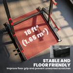 Power Tower Multifunzione Carico 500 kg, Barra per Trazioni, Rack per Squat, Supporti per Dischi, 157x105x205cm, Rosso