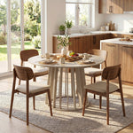 Tavolo da pranzo rotondo per 4-6 persone, Ø 120 x 75 cm, tavolo da cucina con robusta base a listelli, legno naturale