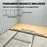 Abri de jardin 5,4 m² 2,77 x 1,95 x 1,92 m kit de fondation porte coulissante ventilations acier galvanisé, vert clair