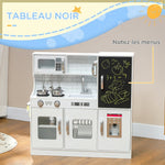 Cuisine enfant jouet d'imitation pour enfant - dinette enfant de 3-8 ans, blanc