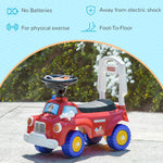 Porteur trotteur Enfants véhicule à pousser camion de pompier 18-36 Mois Coffre phares musique rouge