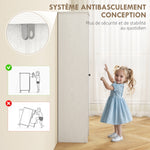 Armoire de Rangement buffet cuisine avec 2 étagères réglables- Hauteur 170 cm en Bois Blanc