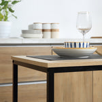 Ensemble Table et chaises de Salle à manger Set de 1 Table + 2 chaises encastrables pour Cuisine - métal Noir Aspect chêne Clair