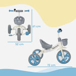 Tricycle enfant évolutif, tricycle pour enfants de 2 à 5 ans avec panier avant et roues EVA, 72 x 52 x 61 cm, bleu