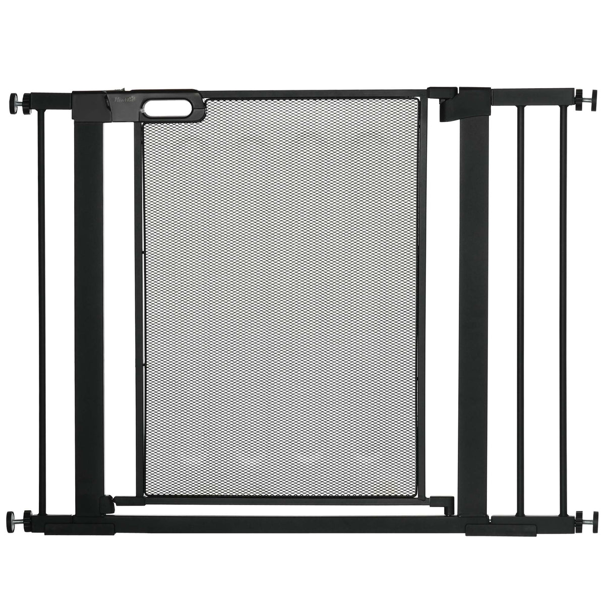 Barrière de sécurité pour animaux domestique avec fermeture automatique double verrouillage largeur 75-103 cm noir