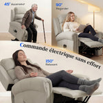 Fauteuil releveur électrique, fauteuil relax électrique avec fonction massage et chauffage, 87 x 87,5 x 108 cm, beige