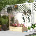 Jardinière avec treillis bac à fleurs jardinière de jardin dim. 115L x 60l x 110H cm effet bois naturel