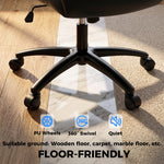 Sedia da ufficio ergonomica con braccioli sollevabili, poltrona da ufficio in PU, altezza regolabile, funzione basculante, nero
