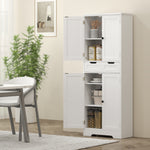 Meuble de salle de bain, meuble de rangement avec tiroir et 4 portes, style moderne, 60 x 30 x 160 cm, blanc
