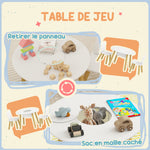 Ensemble 1 table ronde, 2 chaises pour enfant 3 pièces, dossier en forme d'ours, activités, bricolage, repas, 3-6 ans