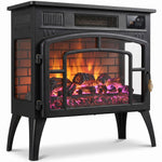 Chimenea eléctrica con efecto de llama 3D multicolor 1000W/2000W, termostato ajustable, control por aplicación y voz, negro