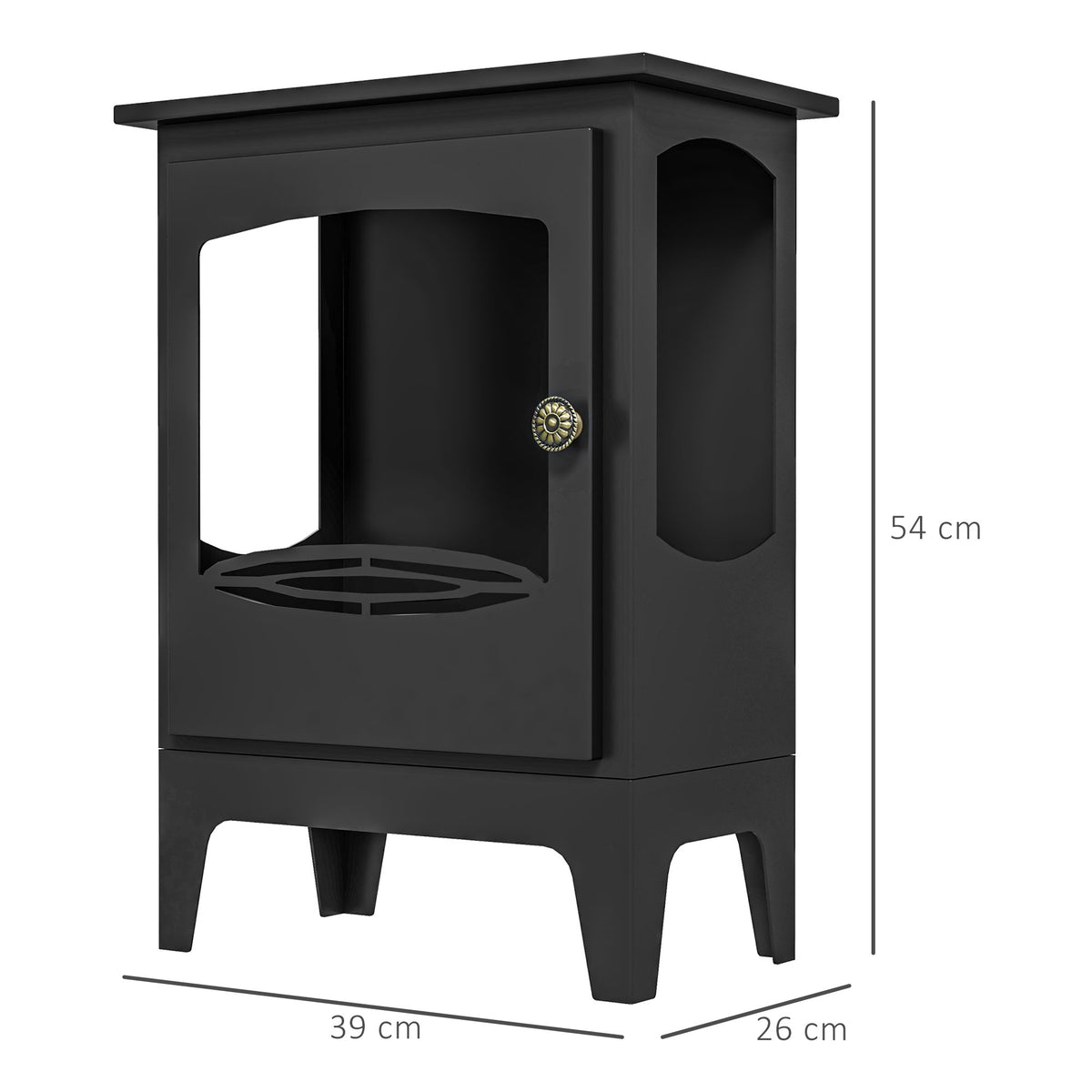 Cheminée à l'éthanol sur pieds style contemporain avec réservoir 1,2Lenviron couverture 25 m² 39 x 26 x 54 cm noir