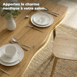 Tavolo da pranzo per 4 persone, 110 x 70 x 75 cm, tavolo da cucina rettangolare, piano spesso effetto legno, rovere