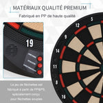 Cible jeu de fléchettes électronique 26 Jeu principals et 185 jeux variations cibles électroniques pour 8 joueurs 30 flechette pointe affichage LCD haut-parleur noir