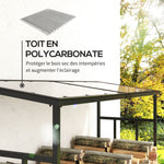 Abri-bûches range-bûche extérieur charge maximale 2000 kg avec housse de protection imperméable 185 x 62 x 184 cm noir
